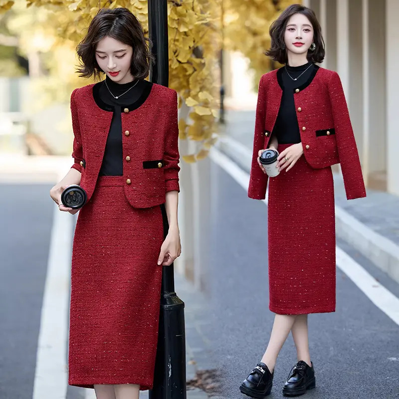 时尚休闲风时尚两件套装2025秋冬新款通勤复古洋气千金风时尚秋冬