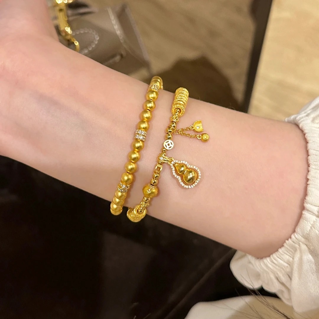 铜合金手链 新中式来财葫芦盘缠手链精美不掉色小众气质女款手饰