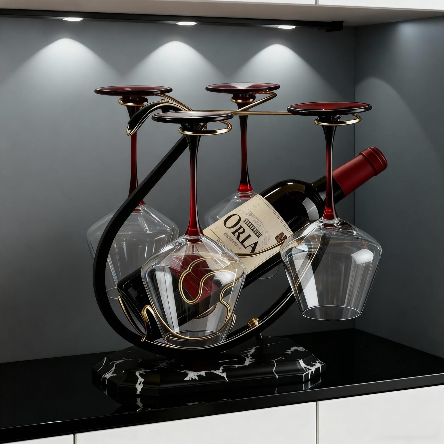 创意轻奢高档现代红酒架摆件酒柜装饰客厅电视餐边柜家居饰品礼物