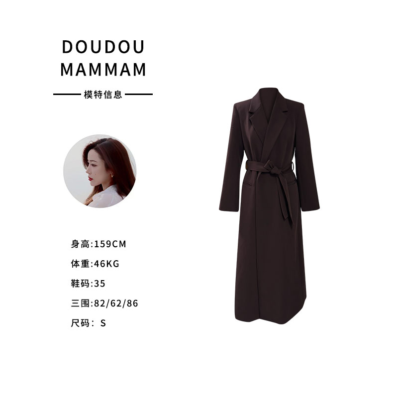 秋季系带中长款时尚百搭收腰女神风衣