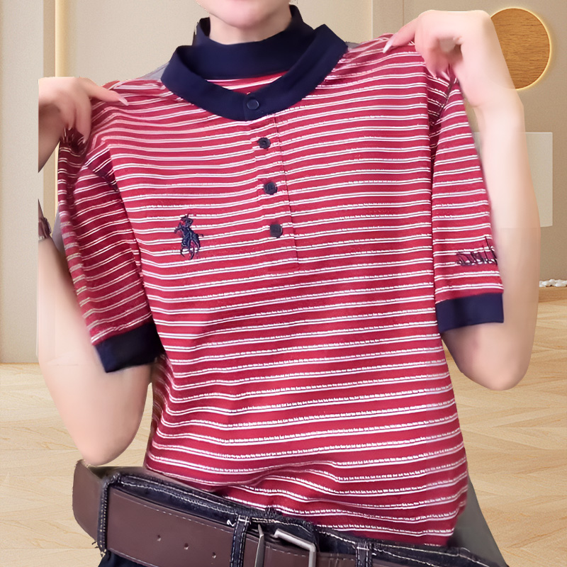 韩版撞色条纹t恤女短袖2025夏季新款小马刺绣字母时尚女士短袖t恤
