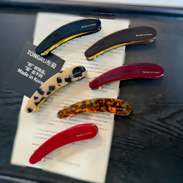 韩国进口醋酸发饰百搭简约香蕉夹扎马尾发夹弹簧竖夹气质网红头饰