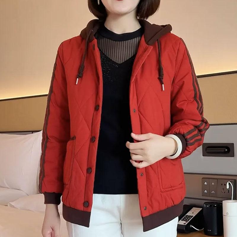 俞兆林中老年人短款连帽外套女秋冬2025新款奶奶加厚棉服妈妈夹棉