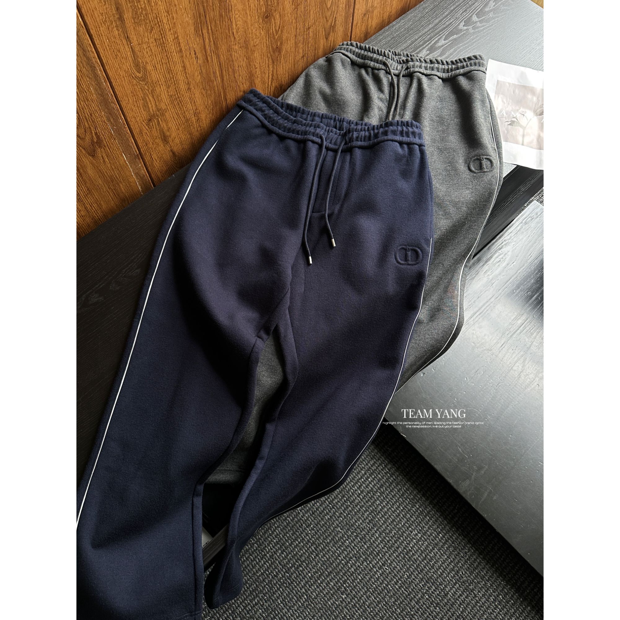 Team Yang-秋冬新品D家羊绒加厚保暖商务休闲百搭松弛感卫裤6022