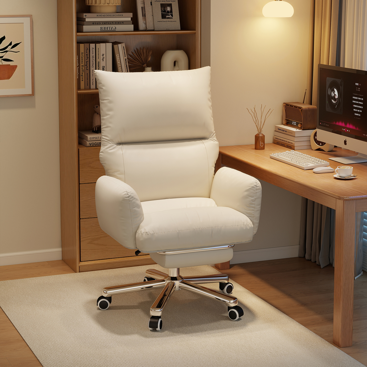 诗维克懒人电脑椅家用女生卧室书桌椅舒服久坐可躺沙发椅办公椅子