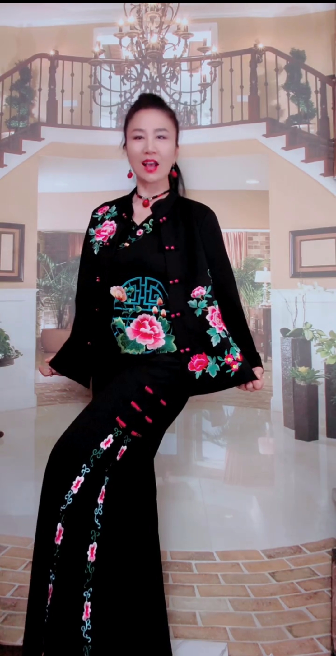 中国风刺绣三件套，长袖衫，裤子，外套