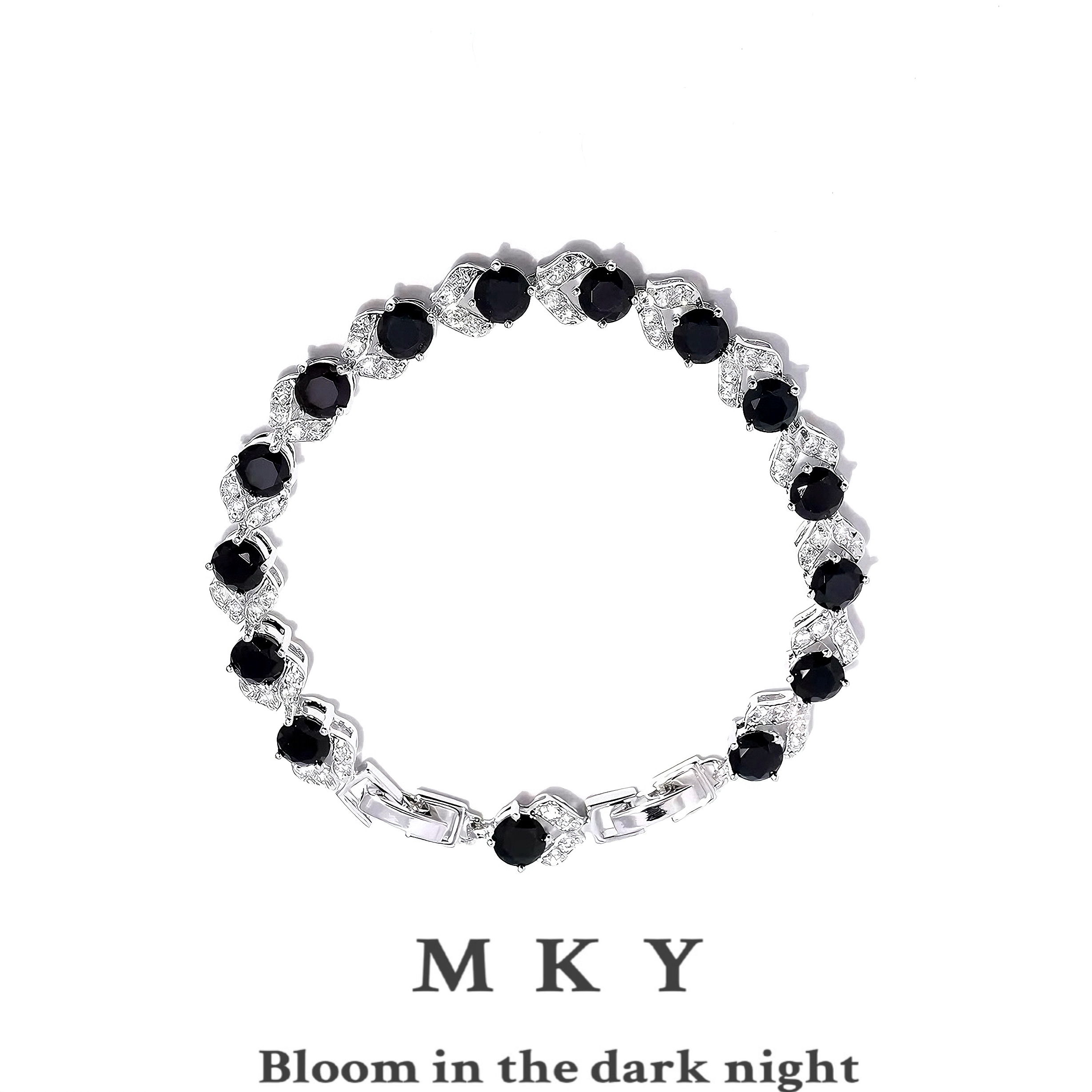 铜合金锆石手链 轻奢/嘻哈满钻爆闪小众彩色原宿男女情侣同款手链