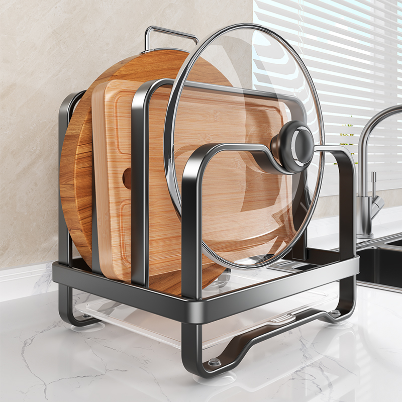 厨房台面多功能锅盖置物架案板支架菜板一体收纳神器二合一放置架