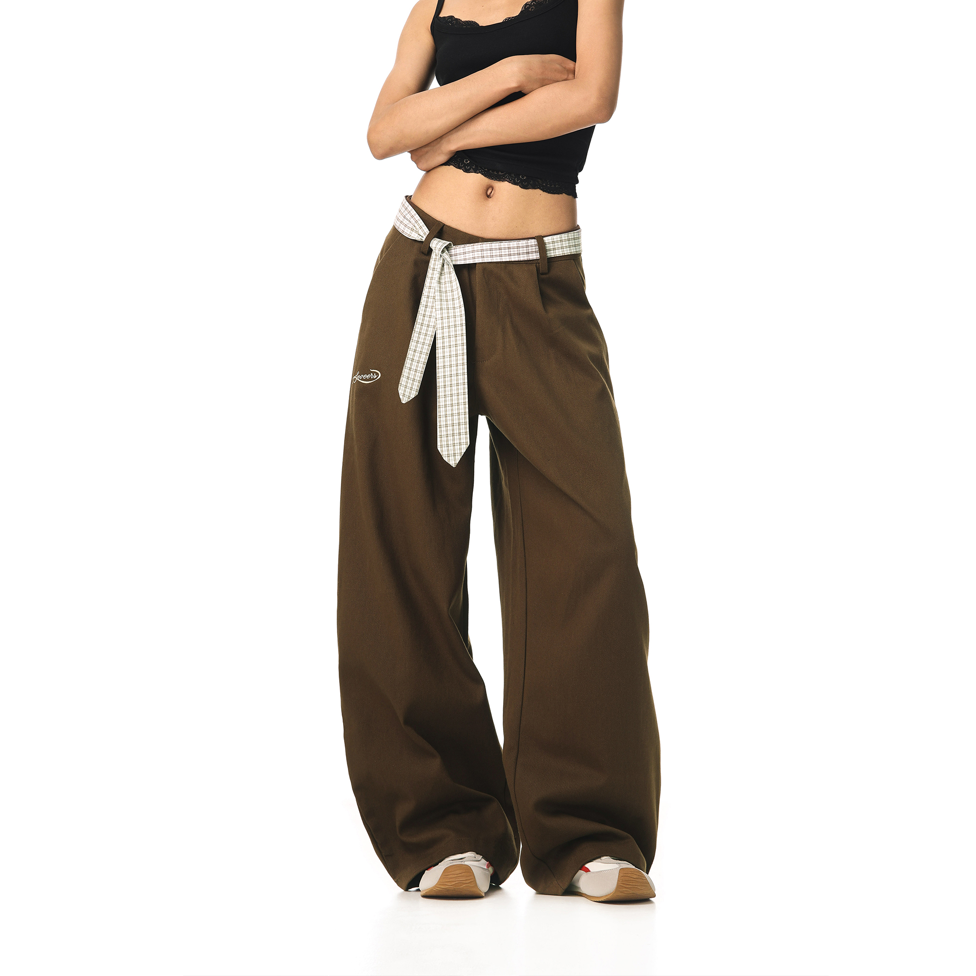 CTB啤酒队长琥珀流光美式弯刀休闲裤可拆卸挂饰港风秋冬穿搭阔腿