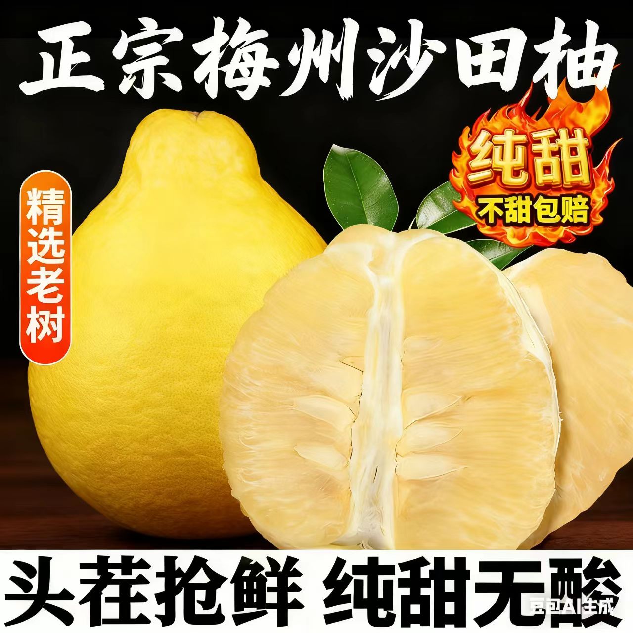 【5-20斤广东包邮】正宗梅州松口老树沙田柚±0.5斤