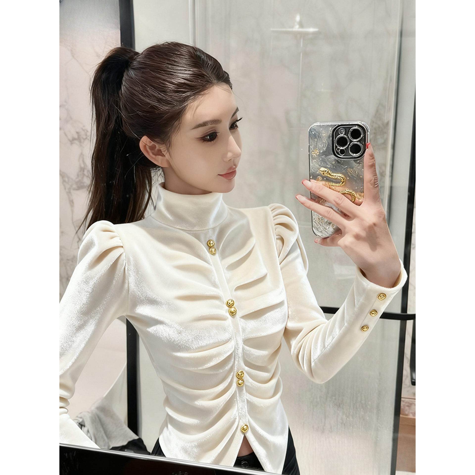 早秋巨好看的上衣2025新款法式轻奢高端设计感气质白色时尚衬衫女