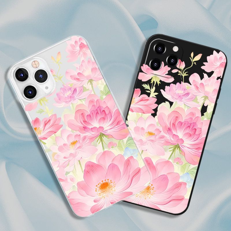 盛开荷花手机壳适用红米K80ProvivoY36mOPPOReno14Pro一加ACE苹果