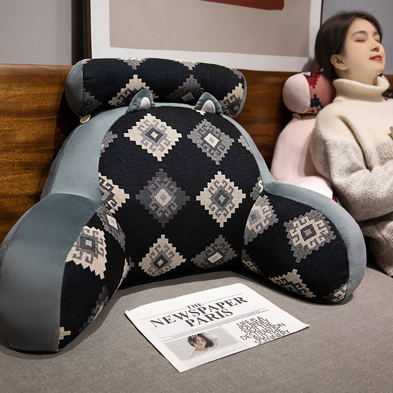 复古风床头靠垫腰靠护腰抱枕卧室床上软包大靠背垫宿舍玩手机靠枕