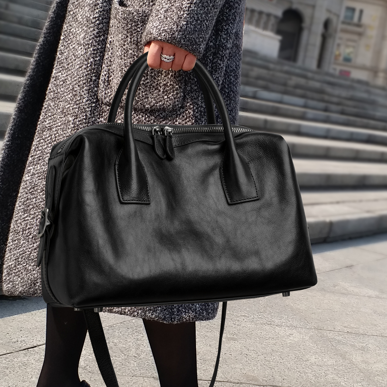 CCAMO百搭气质女包2025年新款潮款韩系早八通勤包真皮单肩休闲包