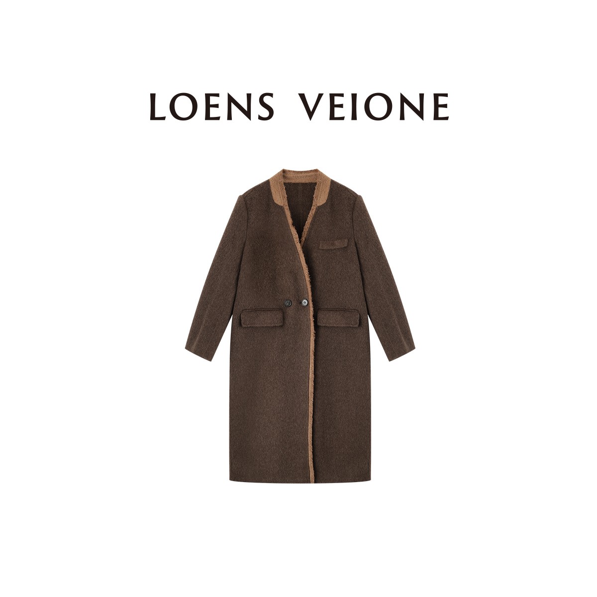 LOENS VEIONE/罗拉【鲲之梦境】 蚕丝+驼绒+羊毛大衣24CVDK0036N