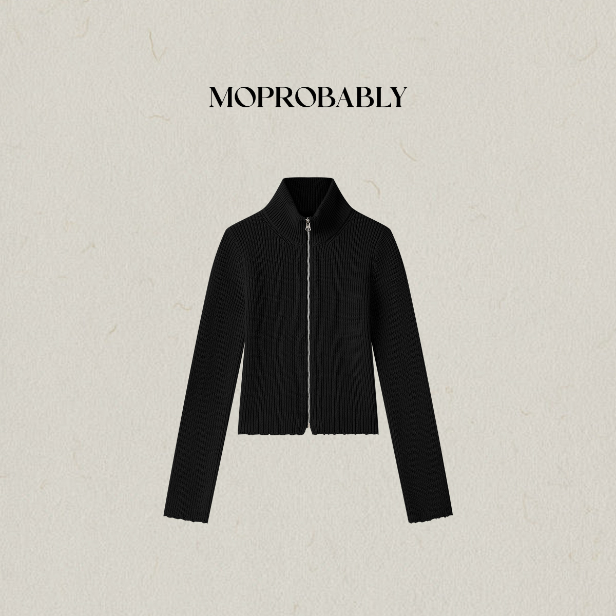 Moprobably李予诺「巴塞」拉链扣针织开衫外套L5377006