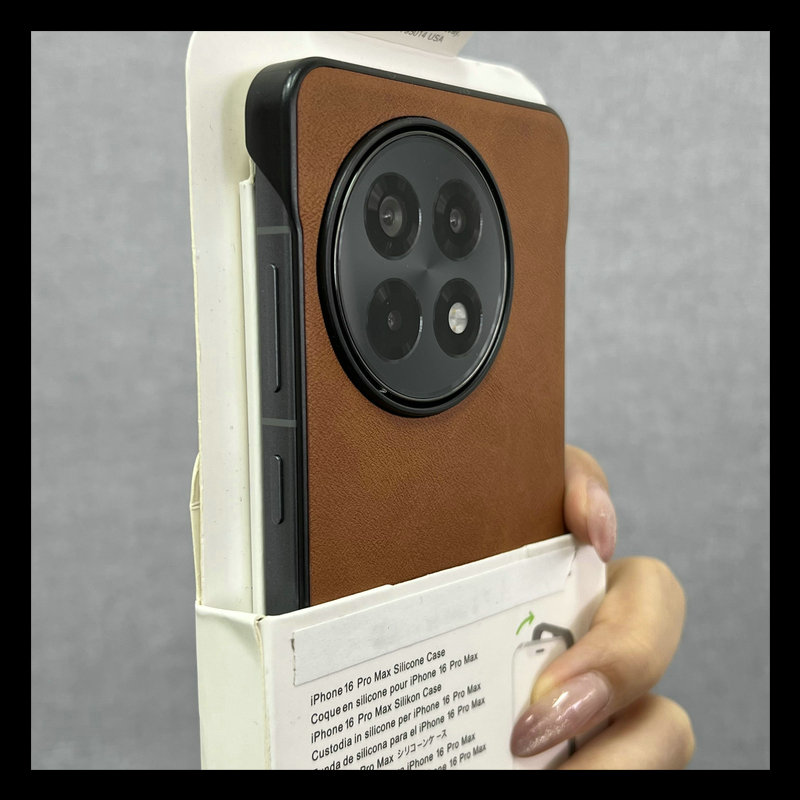 超薄气质皮纹适用一加ace5手机壳无边框散热高档一加ace5pro防摔