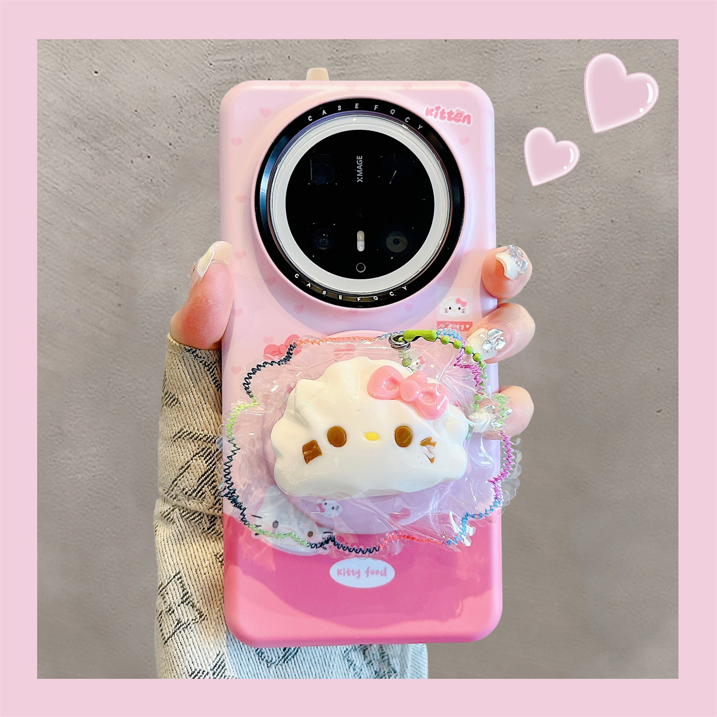 适用华为mate70pro+手机壳可爱少女心捏捏解压kitty猫磁吸支架