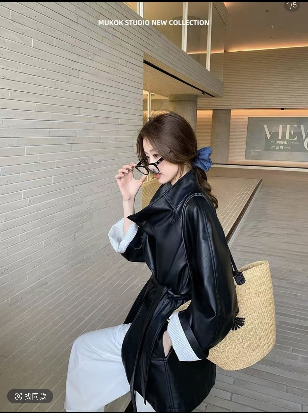 加绒厚款韩版长袖时尚2025秋季西装领口袋常规翻领系带皮衣6216