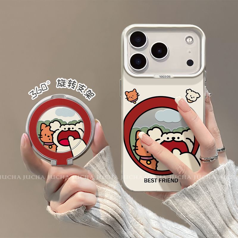 小狗和朋友适用苹果17air手机壳创意华为pura80个性荣耀400女款