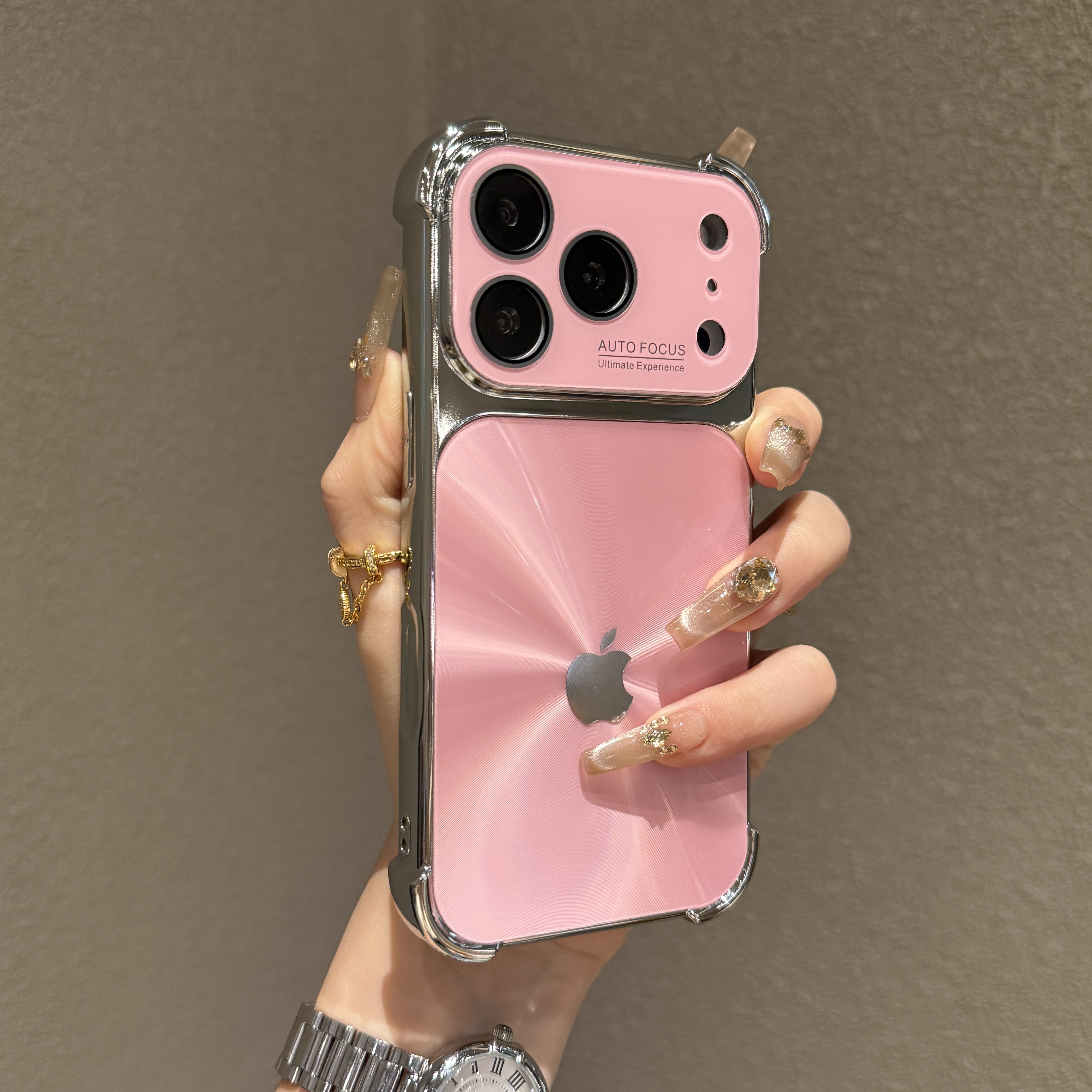 简约高级极光适用苹果17promax手机壳个性iPhone16时尚15创意14女