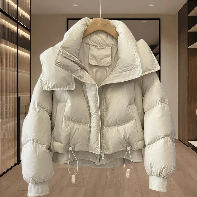 2025秋冬季新款女士白色棉衣棉服外套棉袄小个子短款加厚面包服潮