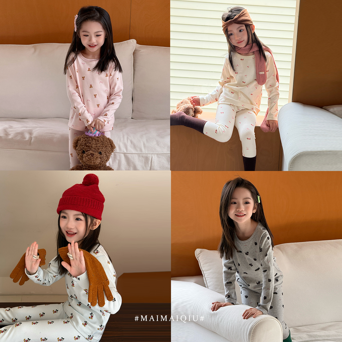 现货「麦麦秋」【甜梦小屋】绒柔棉女童秋冬居家服睡衣套装GD2623