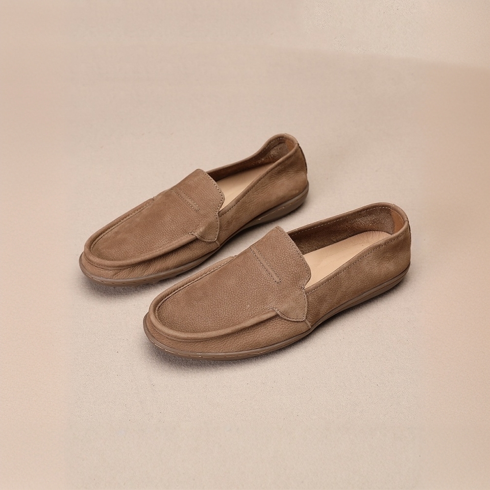 2025新款时尚复古百搭软底软皮舒适轻便男士乐福鞋时尚休闲豆豆鞋