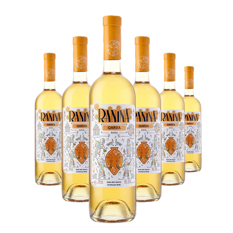 拉尼娜小矮人卡胡里葡萄酒格鲁吉亚进口葡萄酒半干型750ml整箱