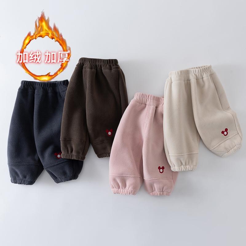 男女童冬季加厚长裤宝宝休闲宽松裤一体绒卫裤保暖裤一天过冬棉裤