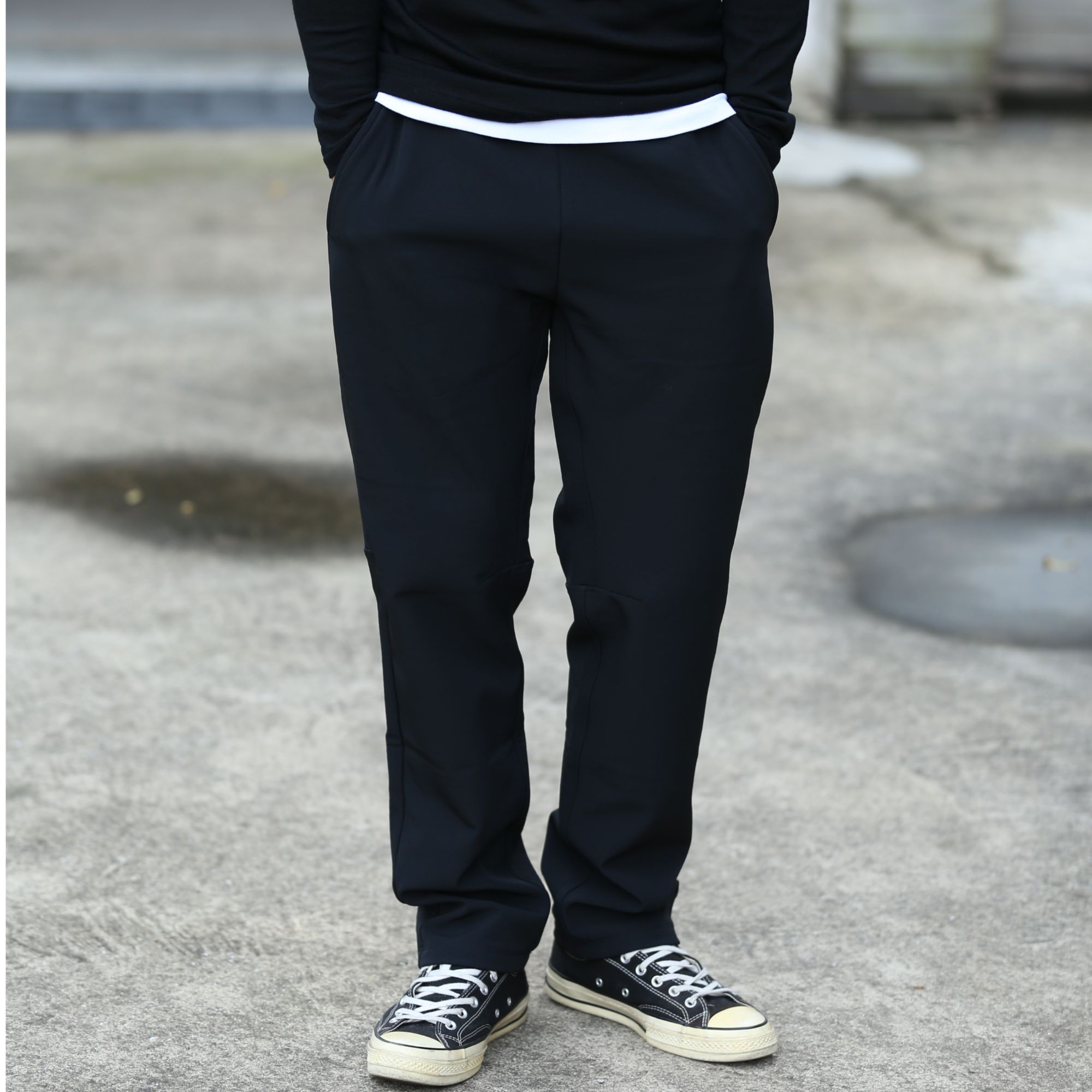 君砰1619 秋冬款防风防水软壳休闲加绒保暖锥形裤弹性裤子男款