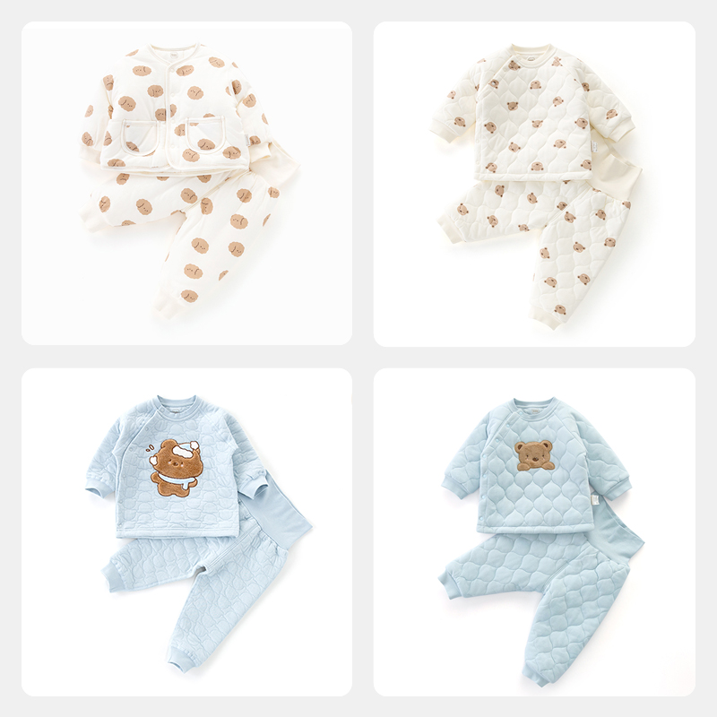 【套装保暖款清仓】麦拉贝拉婴儿分体套装秋冬季纯棉男女保暖套装