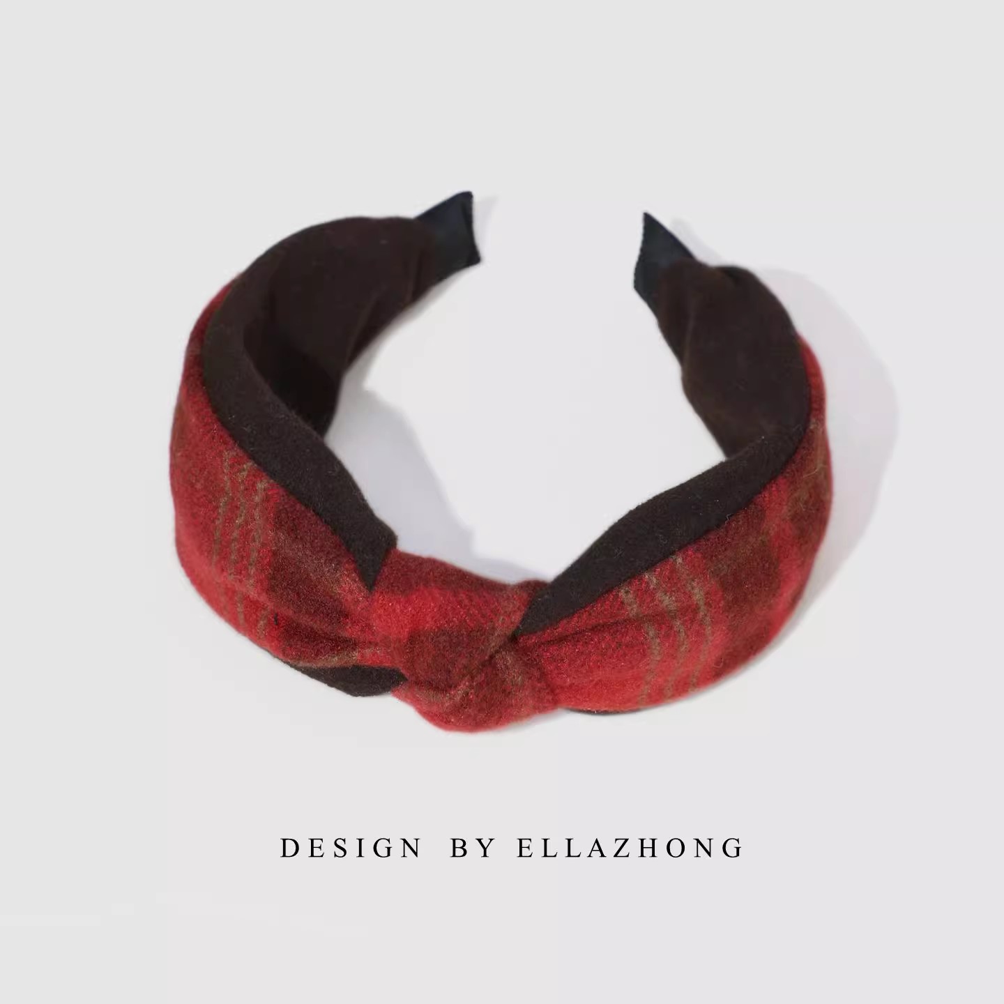 圣诞发箍~羊毛巧克力棕红色宽头箍复古甜美韩国发饰头饰显白森系