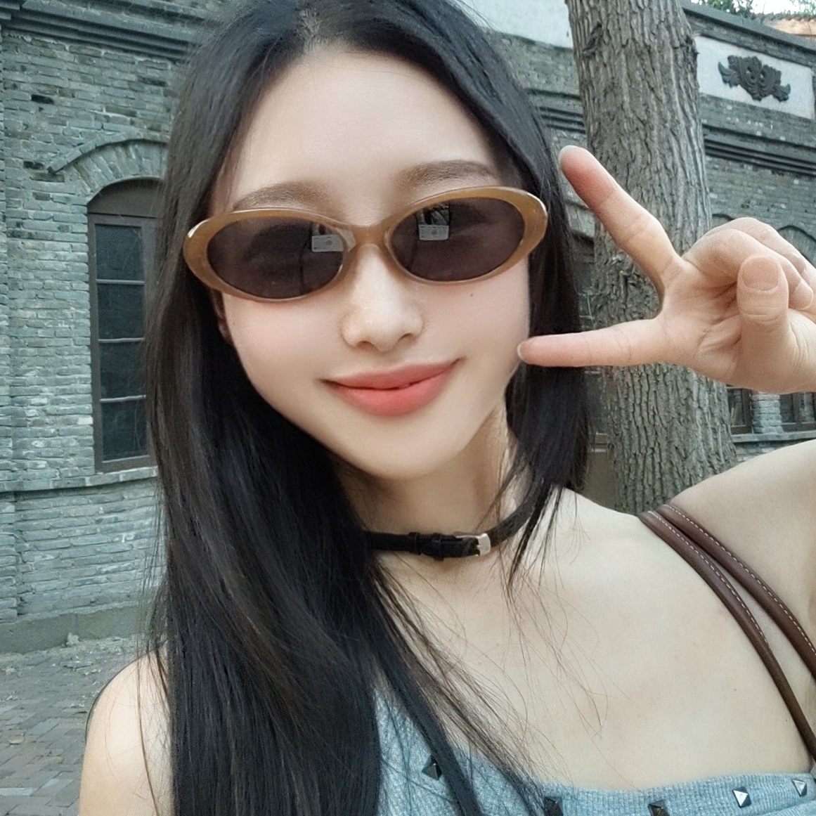欧美猫眼茶色框偏光墨镜女辣妹开车防眩光时髦太阳镜旅游拍照时尚