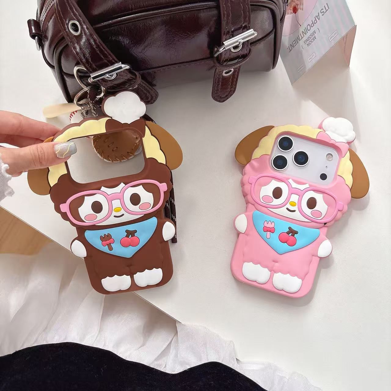 卡通可爱眼镜硅胶iphone17苹果16适用14/15promax手机壳防摔13