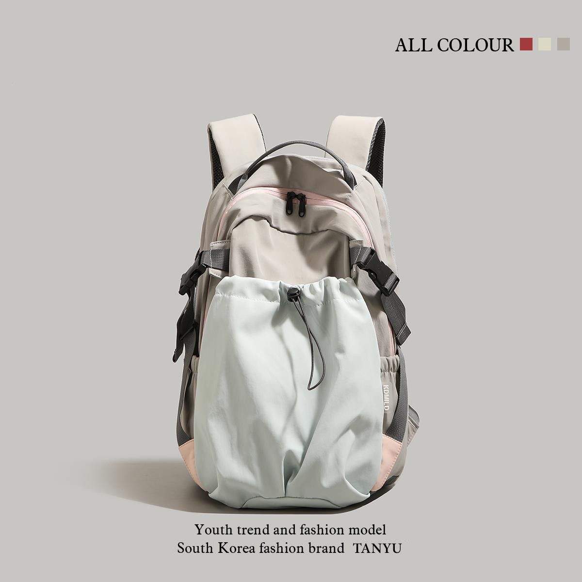 探屿尼龙双肩包2025新款大容量轻便背包学生书包短途旅行包登山包