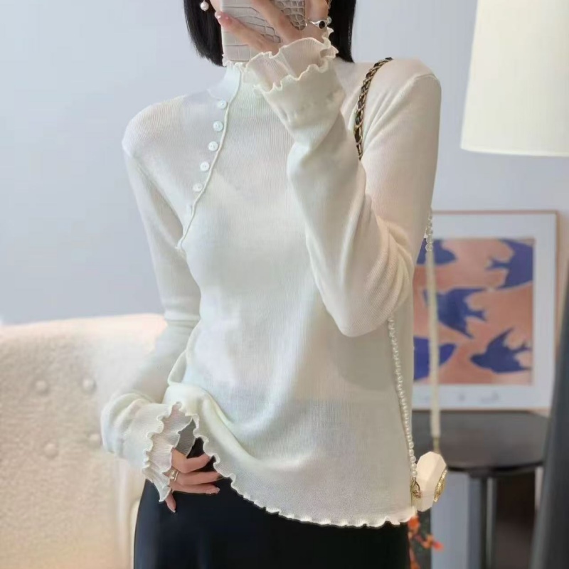 2025秋冬新款韩系显瘦百搭修身针织上衣LK2507997