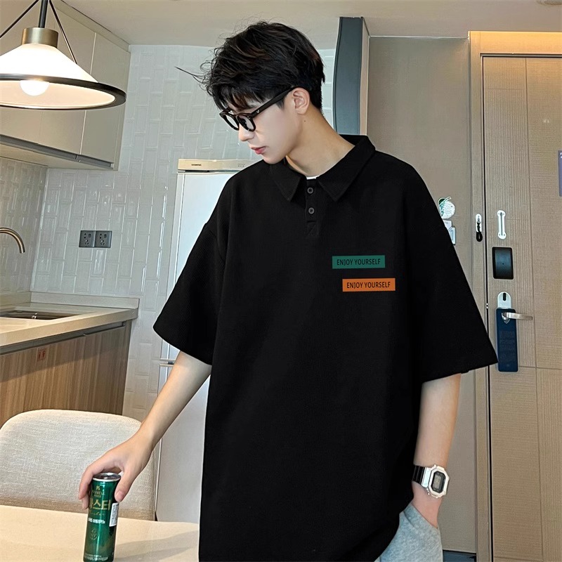 加肥加大码300斤美式复古短袖Polo衫男士夏季ins潮牌宽松百搭上衣