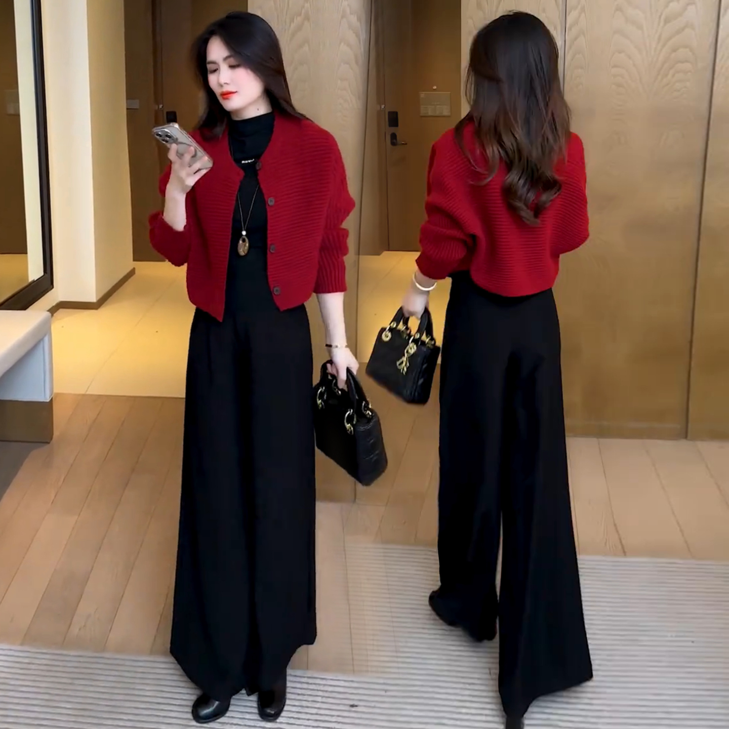 时尚针织衫开衫女2025秋冬新款洋气显瘦宽松蝙蝠袖毛衣外套上衣潮