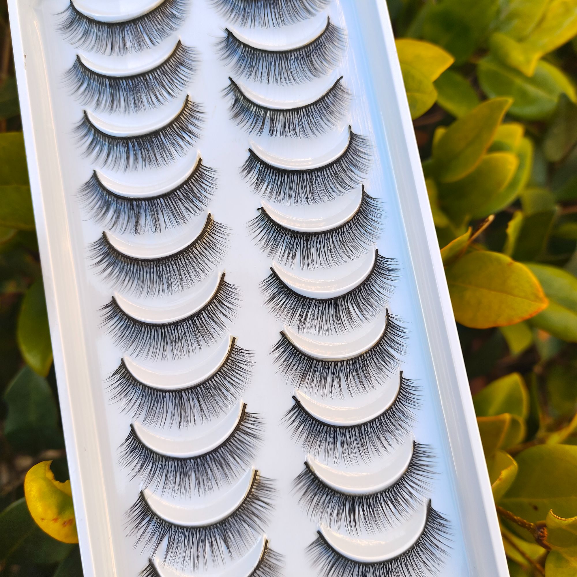 10对装自然免胶自粘浓密假睫毛硬梗撑双眼皮日常妆新手