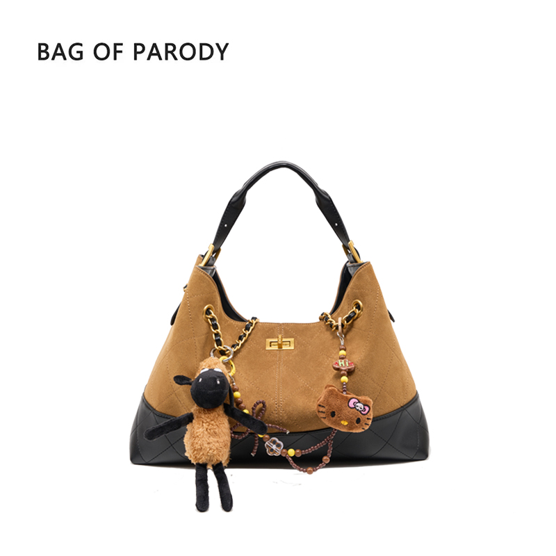 bag of parody新款复古小香风流浪包菱格链条单肩斜挎手提包