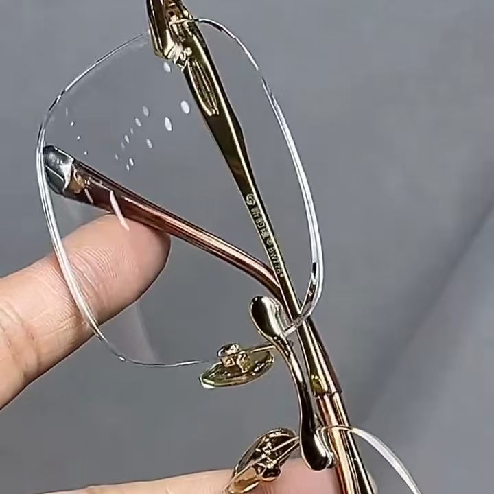 东海白水晶石头老花眼镜无边框耐刮耐磨时尚清凉养眼护目百搭男款