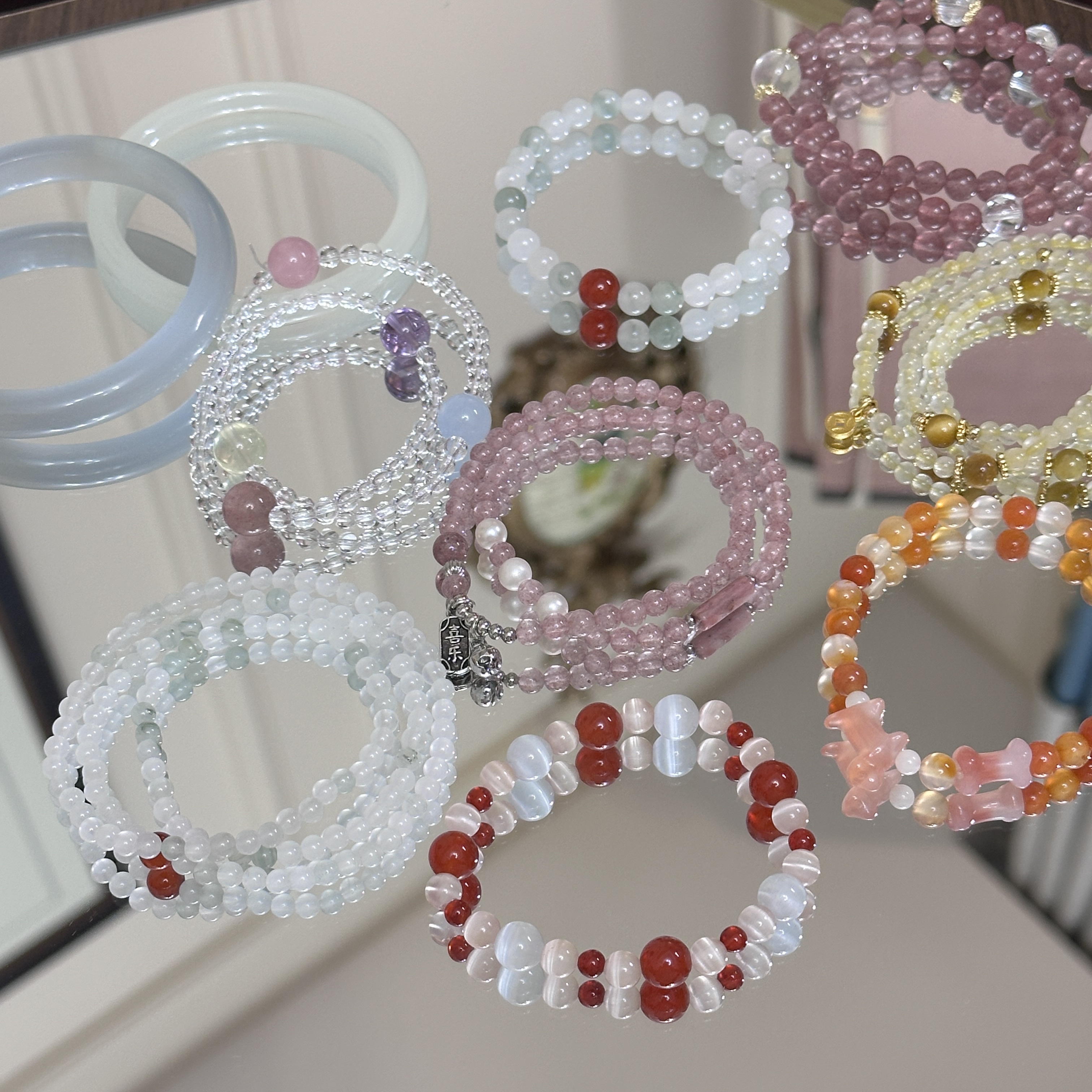 小众天然石手串手链百搭手串手链新中式水晶设计感手工甜美清新