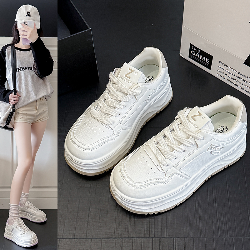 厚底小白鞋女2025秋季新款增高百搭运动休闲鞋 377