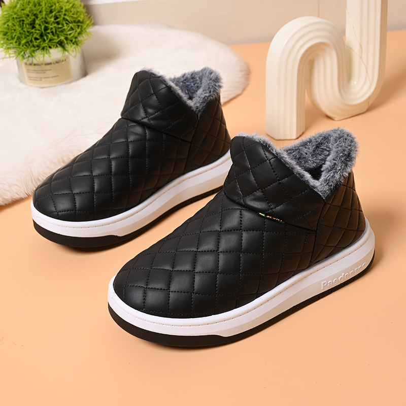 防水冬季男女款防滑耐磨一脚蹬加绒加厚保暖靴鞋高帮休闲雪地棉靴