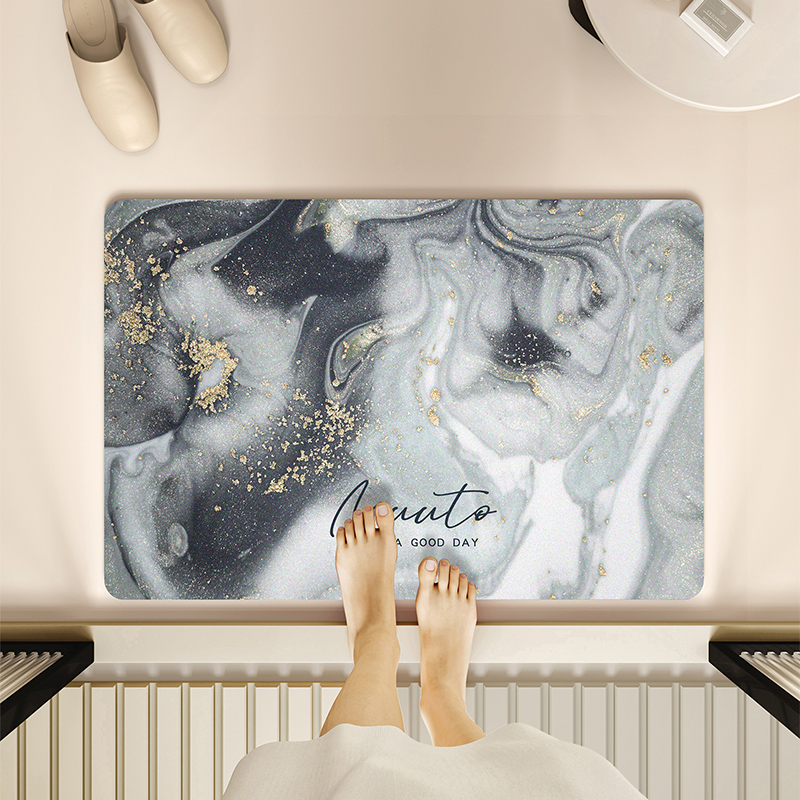 轻奢大理石家用浴室吸水地垫防滑脚垫玄关入户门垫厕所软垫子