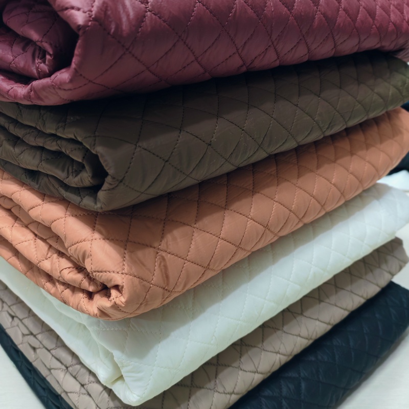 黑色小格婴儿丝绗棉棉衣棉服棉裤小香风新中式棉服夹棉布料