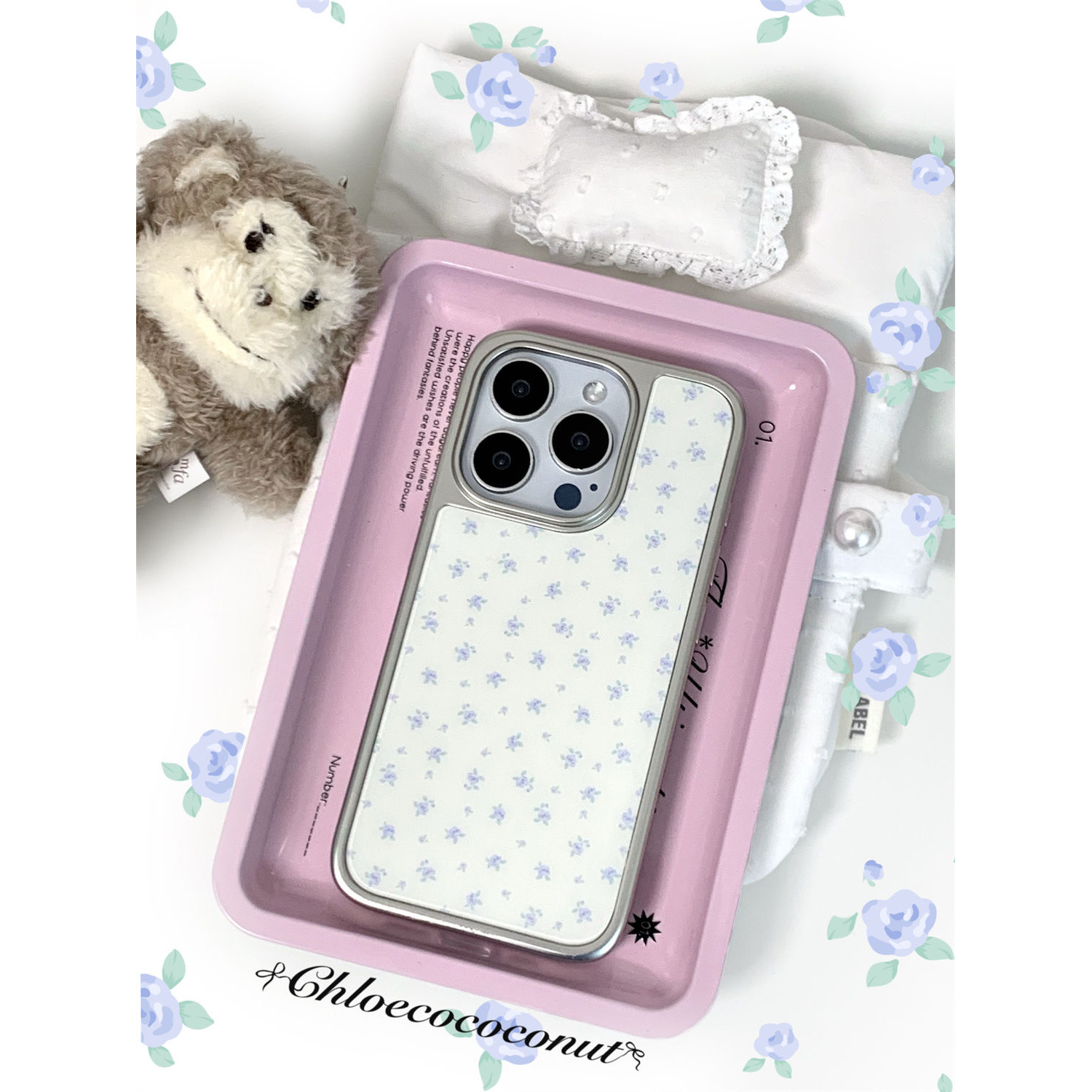 新款韩系碎花肤感玻璃手机壳适用苹果17pro16小米15华为reno14/13