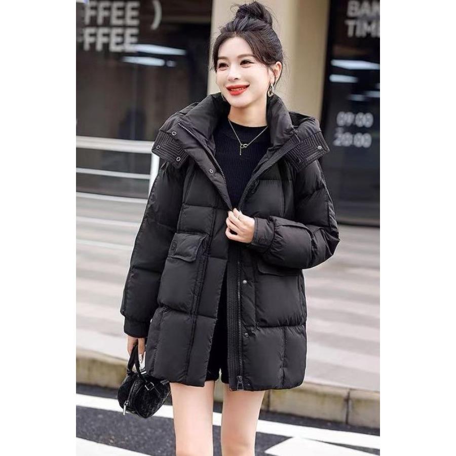 中长款服女小个子洋气2025冬新款小众感棉袄厚外套