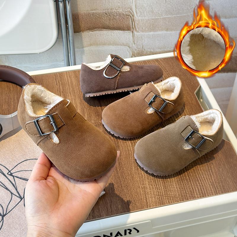 ABC儿童博肯鞋2025年秋冬新款女童加绒加厚保暖公主鞋韩版豆豆鞋